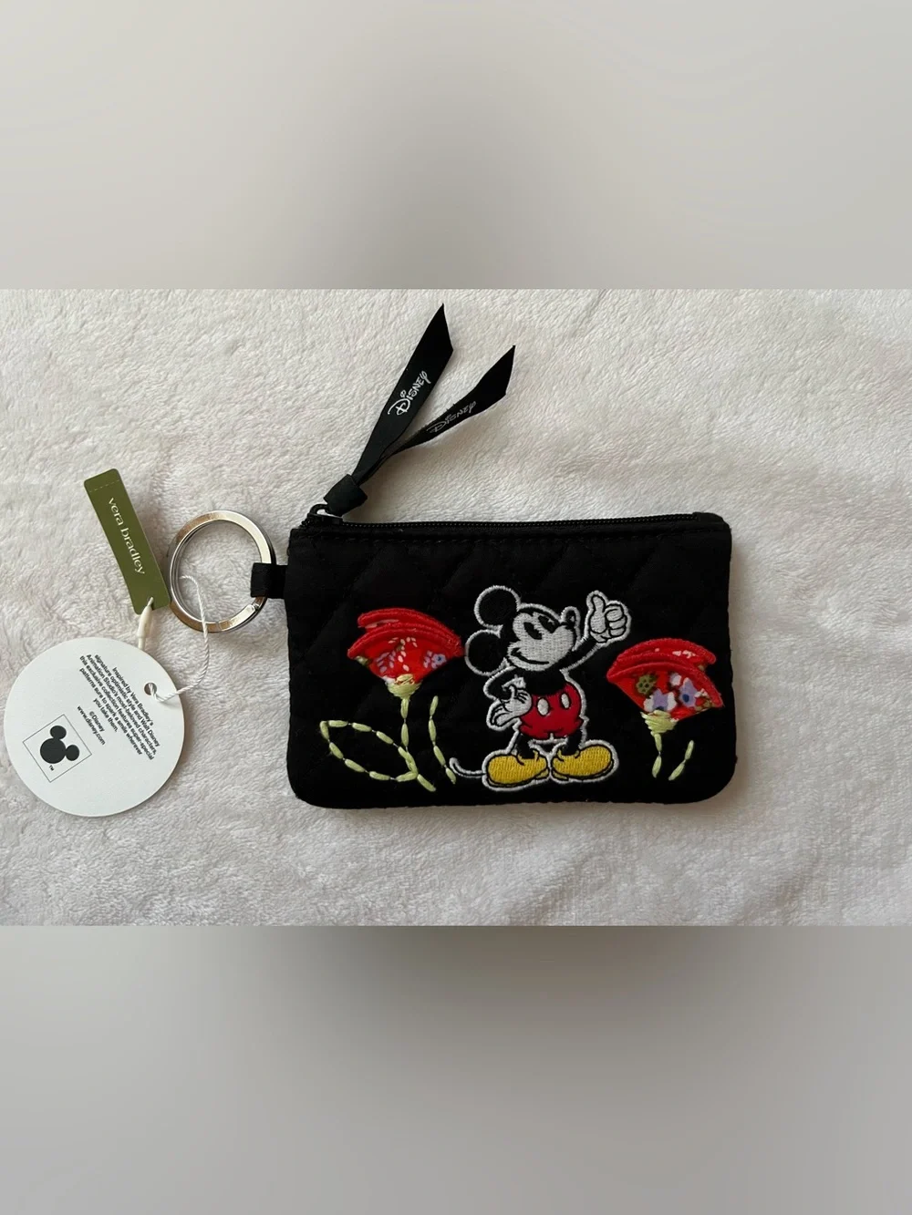 Vera Bradley Disney Mickey ID Cardholder Wallet with Key Ring